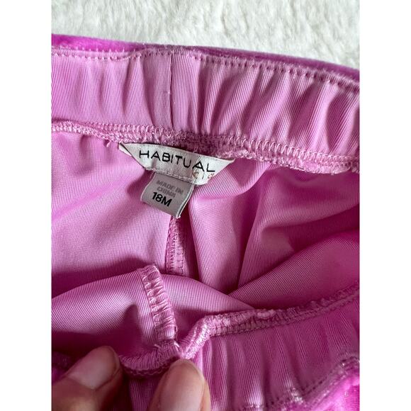 Habitual Baby Girls Pink Glitter Velvet Jogger Pants Size 18M - Picture 4 of 5